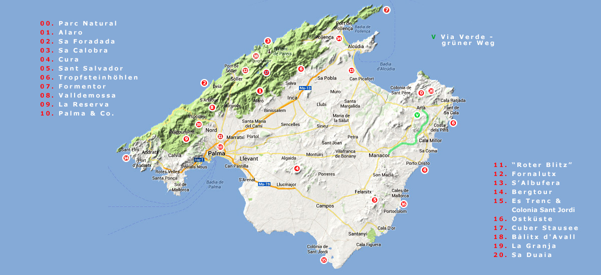 Ausflugskarte Mallorca